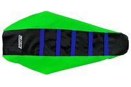 DeCal Works Green / Black / Blue Gripper Ribbed Seat Covers for 17-20 Kawasaki KX250F