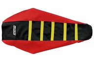 DeCal Works Red / Black / Yellow Gripper Ribbed Seat Covers for 13-17 Honda CRF250, CRF450