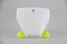 UFO Ceramic White Front Number Plate replacement plastics for 18-22 Husqvarna FC, FS, FX, TC, TX dirt bikes 360 view