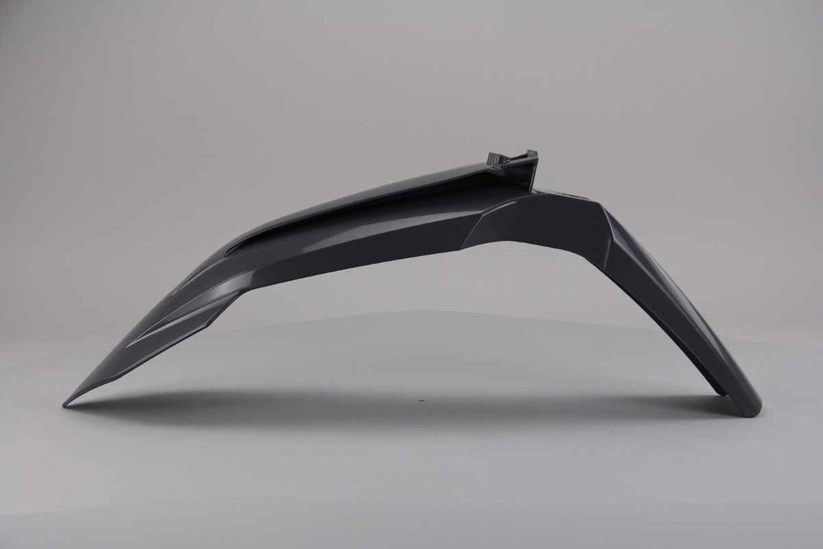 Polisport Nardo Grey Front Fender replacement plastics for 15-23 KTM EXC, EXCF, SX, SXF, XC, XCF, XCW dirt bikes 360 view