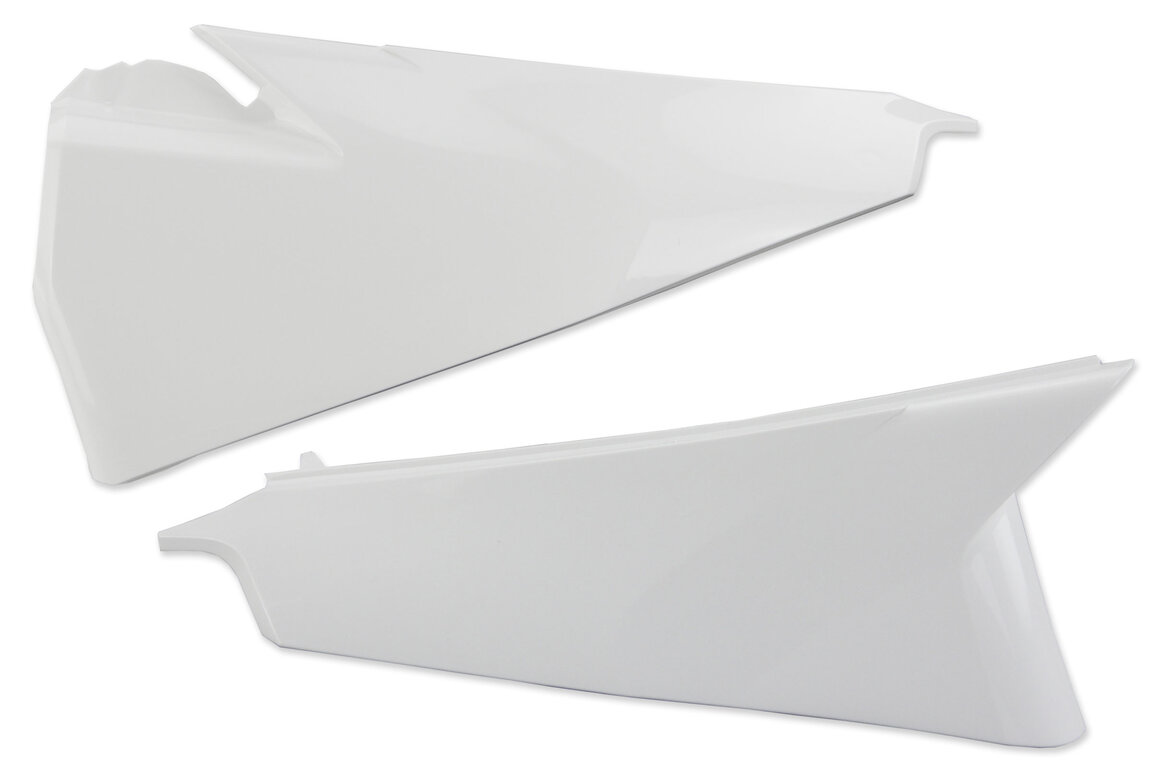 Polisport Ceramic White Non-Vented Side Upper Number Plates for 18-23 Husqvarna FC, FE, FS, FX, TC, TE, TX