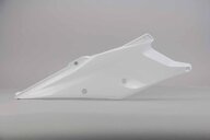 Right Side Polisport Ceramic White Side Number Plates replacement plastics for 18-23 KTM EXC, EXCF, SMR, SX, SXF, XC, XCF, XCW dirt bikes.