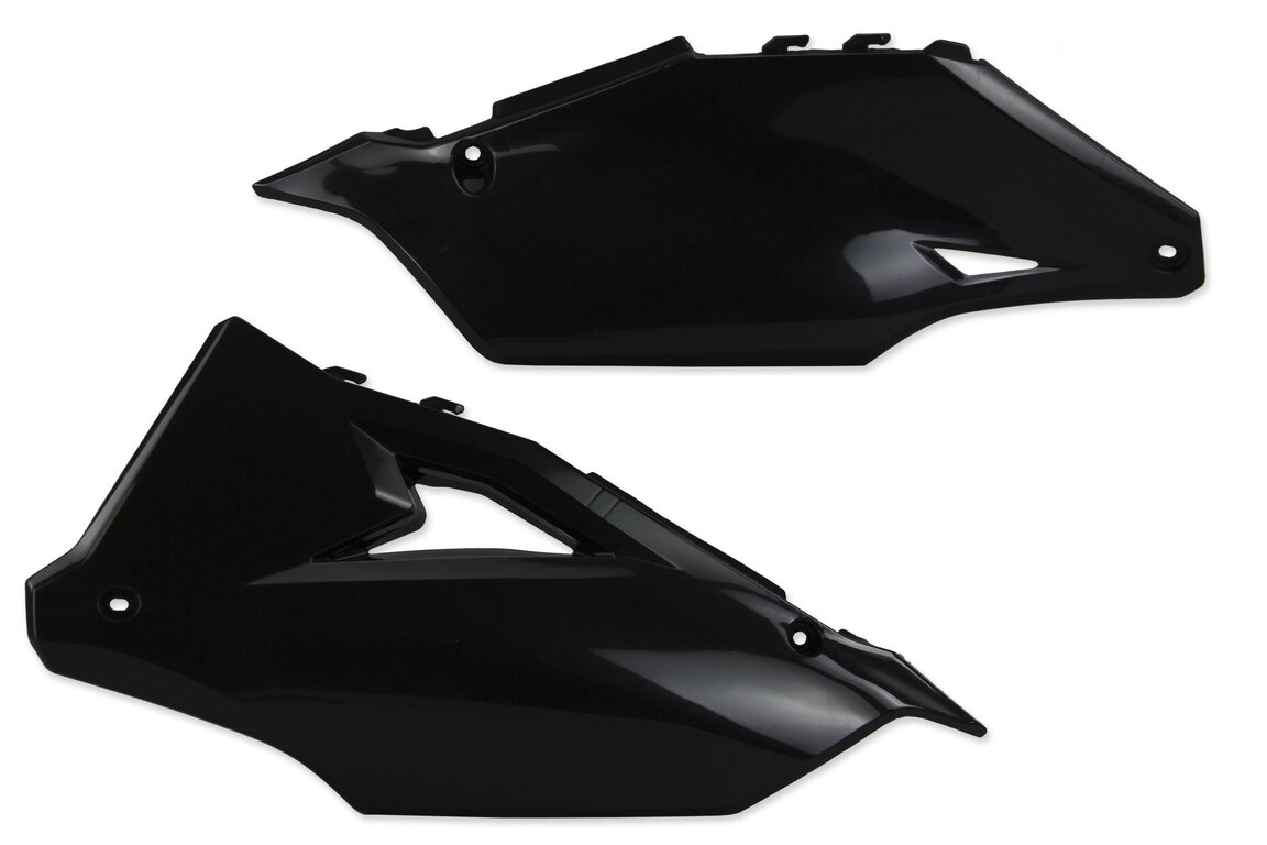 UFO Black Side Number Plates for 19-24 Kawasaki KX250F, KX450F