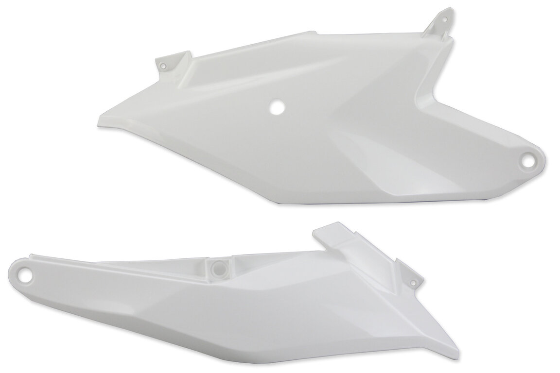 UFO Ceramic White Side Number Plates for 18-24 KTM SX85