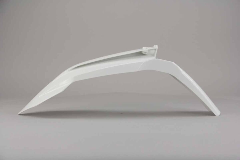 Polisport White Front Fender replacement plastics for 18-24 KTM SX85 dirt bikes 360 view