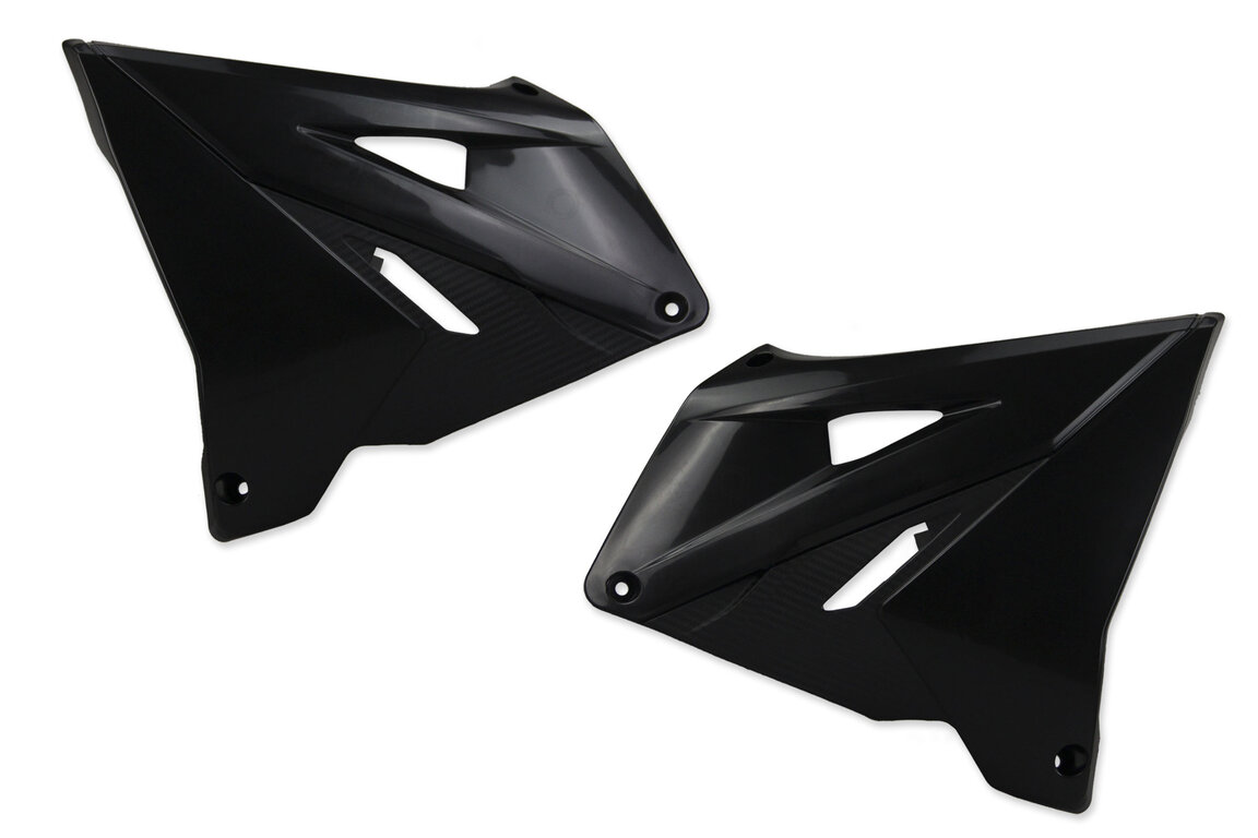 Polisport Black Restyled Radiator Shroud Set for 01-08 Suzuki RM125, RM250