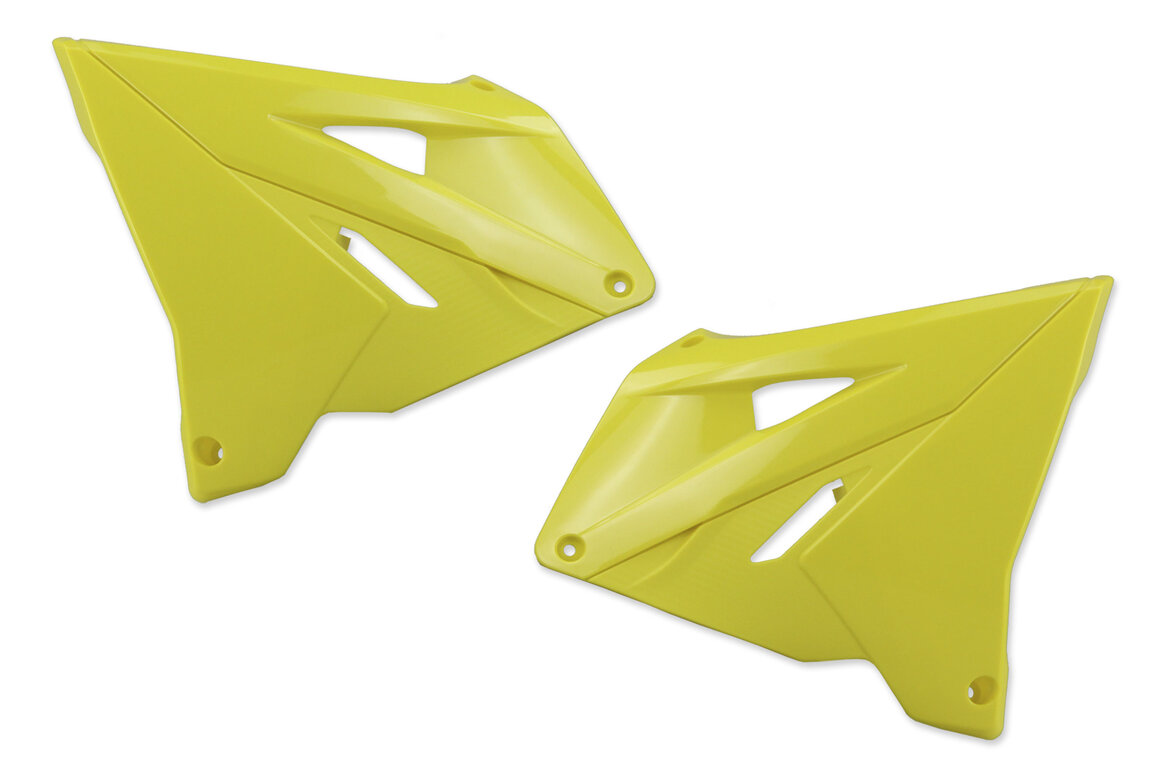 Polisport Yellow Restyled Rad Shroud Set for 01-08 Suzuki RM125, RM250