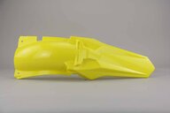 Polisport Yellow Restyled Rear Fender replacement plastics for 01-08 Suzuki RM125, RM250 dirt bikes 360 view