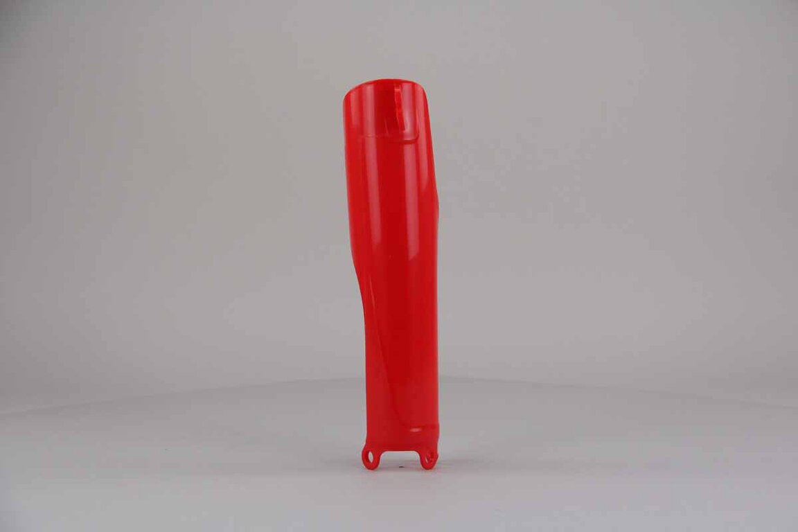 Left Side Polisport Red Lower Fork Guards replacement plastics for 19-25 Honda CRF250, CRF450 dirt bikes.