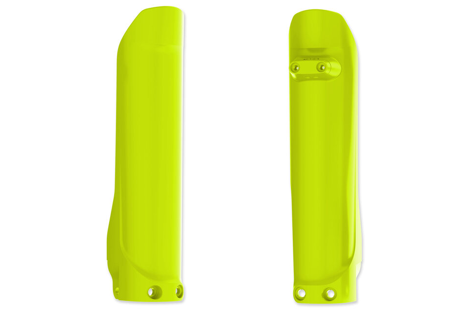 UFO Toxic Yellow / KTM Shape Lower Fork Guards for 16-23 Husqvarna FC, FE, FX, TC, TE, TX