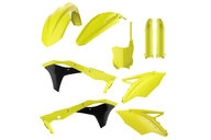 Polisport Flo Yellow Plastic Kit with Lower Forks for 17-20 Kawasaki KX250F