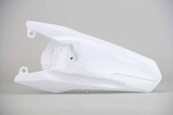 UFO White Rear Fender replacement plastics for 18-25 Yamaha YZ65 dirt bikes 360 view