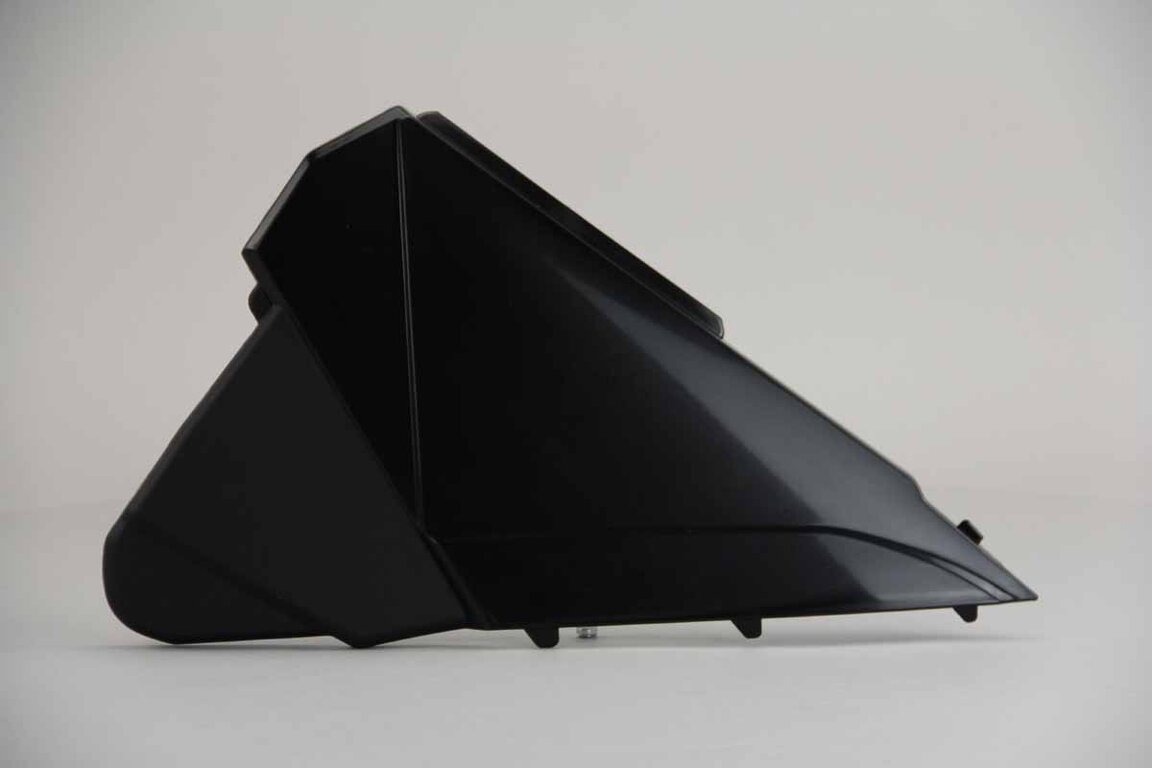 Left Side Polisport Black Airbox Covers replacement plastics for 13-19 Beta RR dirt bikes.