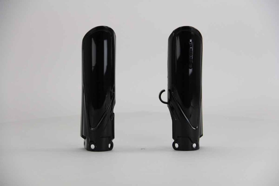 UFO Black Lower Fork Guards replacement plastics for 18-25 Yamaha YZ65 dirt bikes 360 view