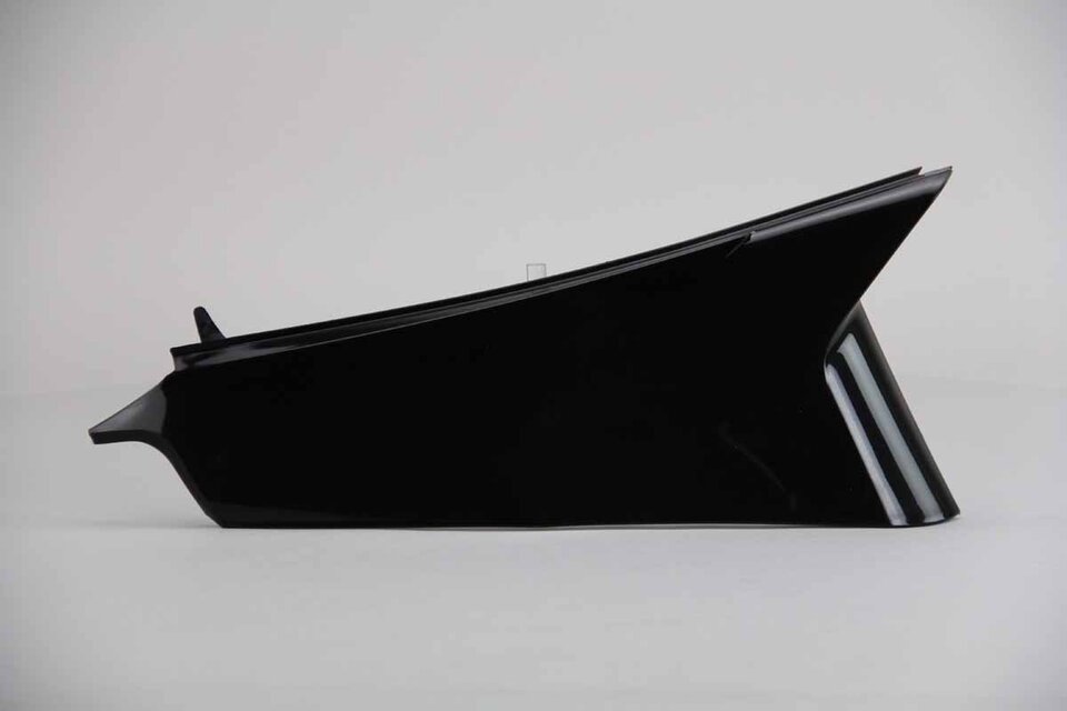 Right Side UFO Black - Vented Side Upper Number Plates replacement plastics for 18-23 Husqvarna FC, FE, FS, FX, TC, TE, TX dirt bikes.