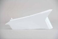 Right Side UFO White - Vented Side Upper Number Plates replacement plastics for 18-23 Husqvarna FC, FE, FS, FX, TC, TE, TX dirt bikes.