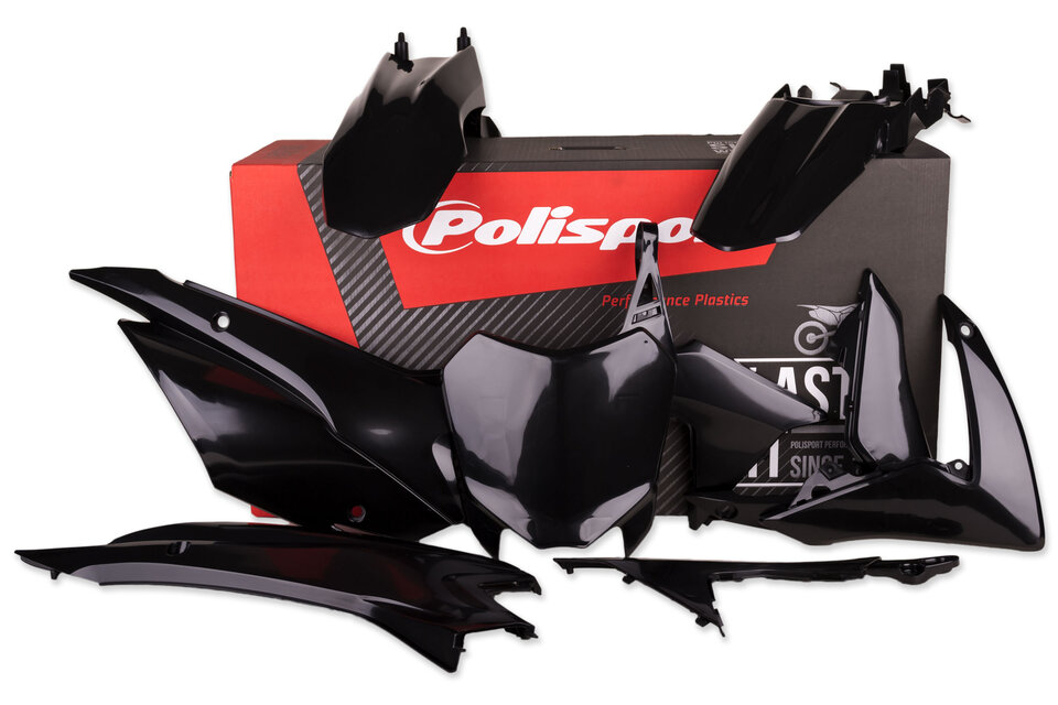 Polisport Black Plastic Kit for 13-18 Honda CRF110