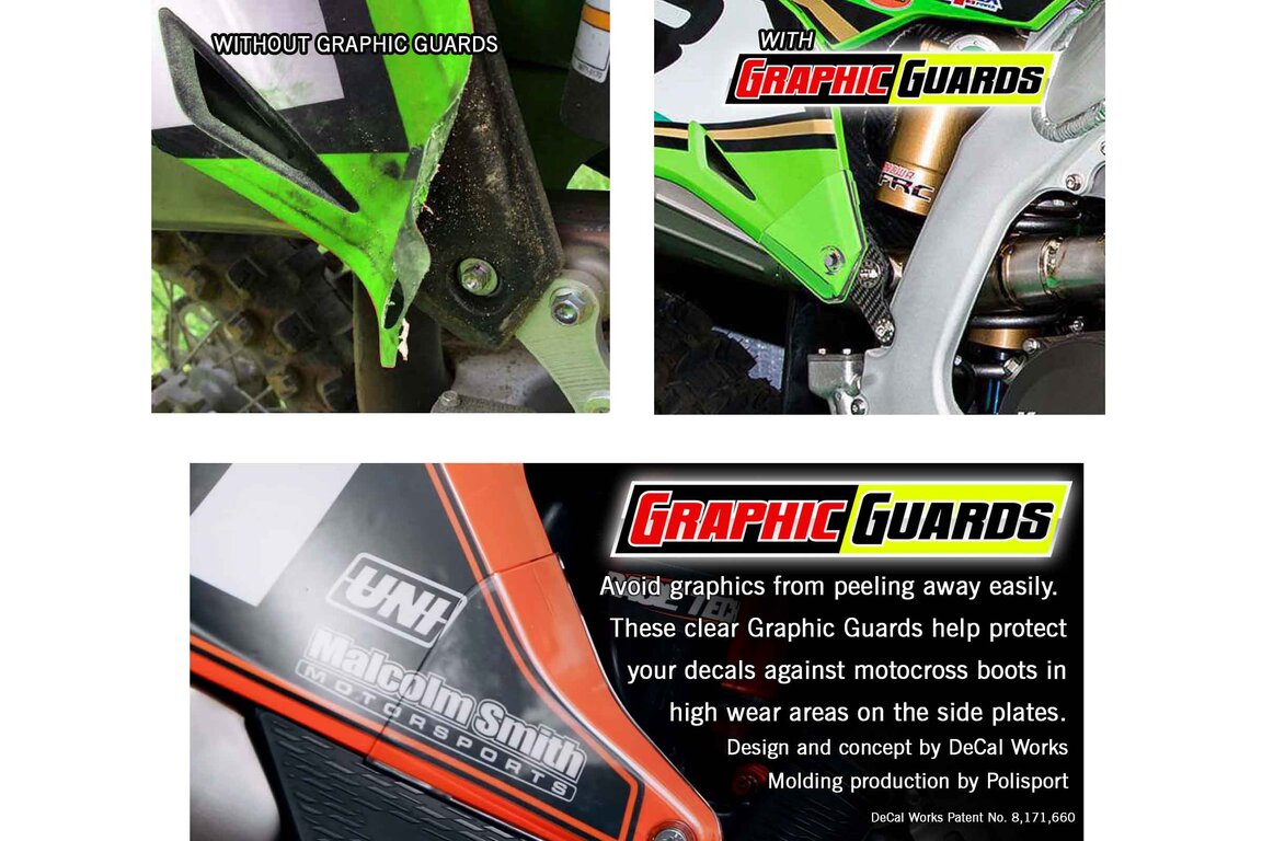 Polisport Clear Graphic Guards for 19-24 Kawasaki KX250F, KX450F