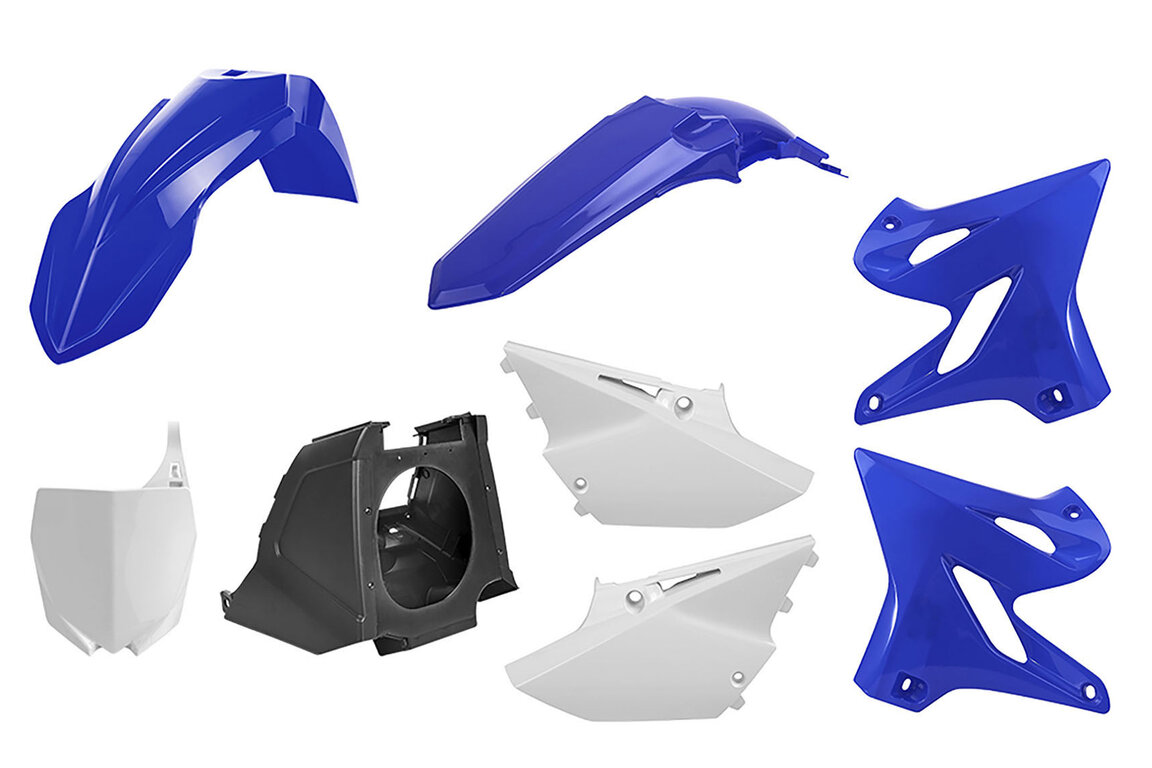 Polisport Blue White YZ Style Restyled Plastic Kit for 02-22 Yamaha YZ125, YZ250