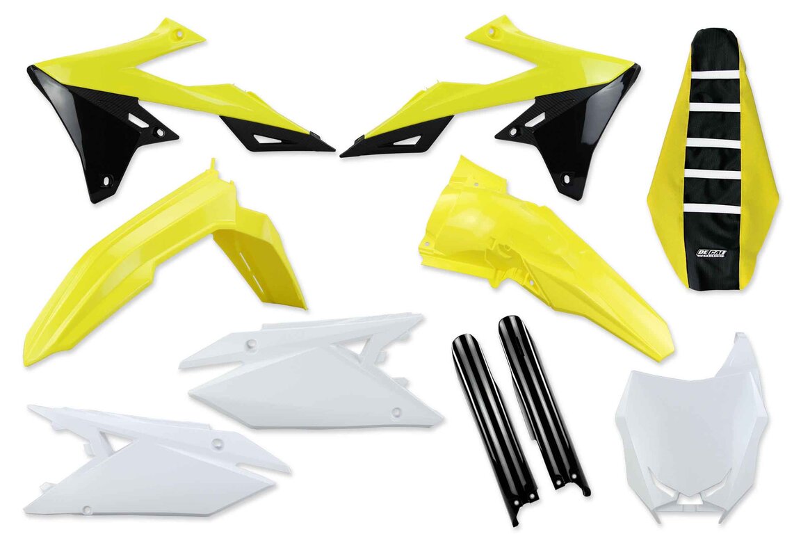 Mix & Match Plastic Kit With Lower Forks & Seat Cover for 18-25 Suzuki RMZ250, RMZ450