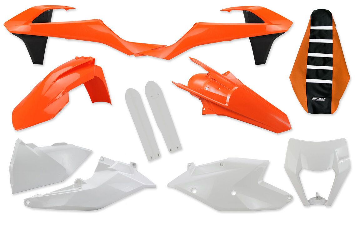 Mix & Match Plastic Kit With Lower Forks & Seat Cover for 17-19 KTM EXCF, EXC, XCW