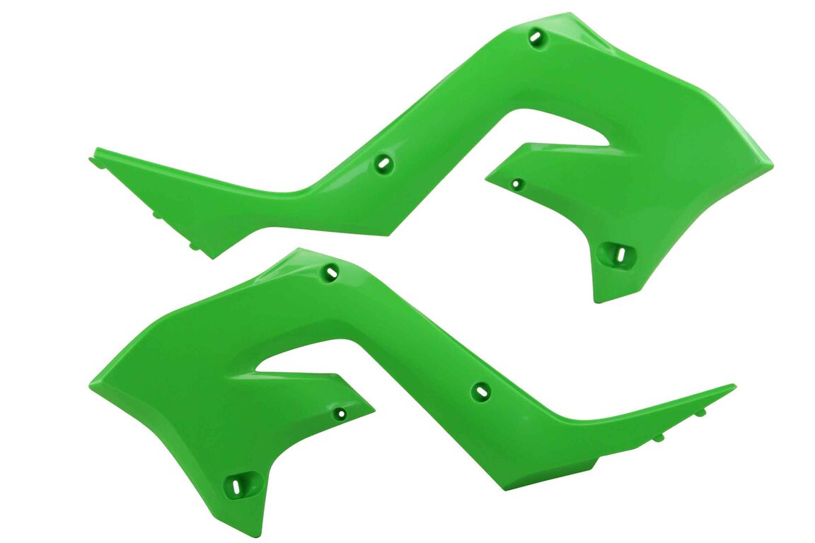 Polisport KX Green Restyled Radiator Shroud Set for 03-07 Kawasaki KX