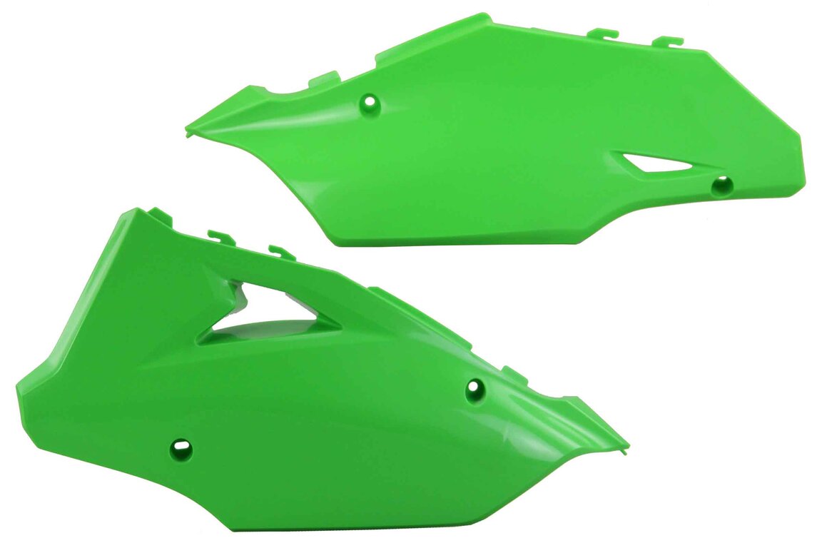 Polisport KX Green Restyled Side Number Plates for 03-07 Kawasaki KX