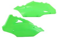 Polisport Flo Lime Green Restyled Side Number Plates for 03-07 Kawasaki KX