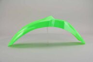 Polisport Flo Lime Green Front Fender replacement plastics for 03-25 Kawasaki KLX, KX, KX250F, KX450F dirt bikes 360 view