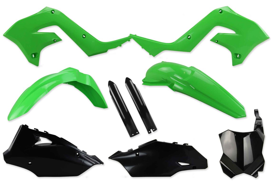 Mix & Match Restyled Plastic Kit With Lower Forks for 03 Kawasaki KX