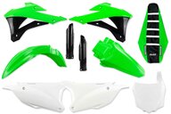 Mix & Match Plastic Kit With Lower Forks & Seat Cover for 14-21 Kawasaki KX100, KX85