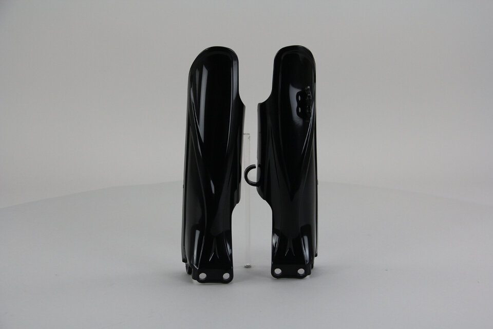 UFO Black Lower Fork Guards replacement plastics for 19-25 Yamaha YZ85 dirt bikes 360 view