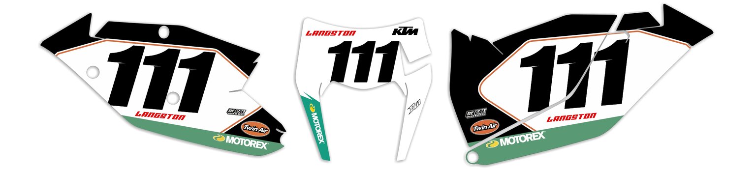 MX Graphics Dirt Bike DeCals KTM Langston Retro Series Number Plates