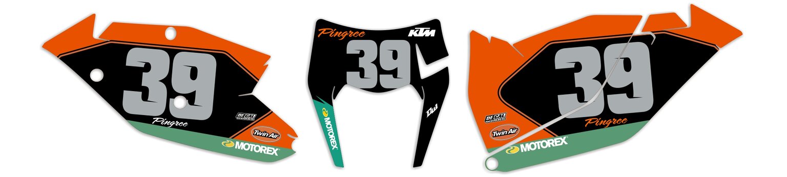 MX Graphics Dirt Bike DeCals KTM Pingree Retro Series Number Plates