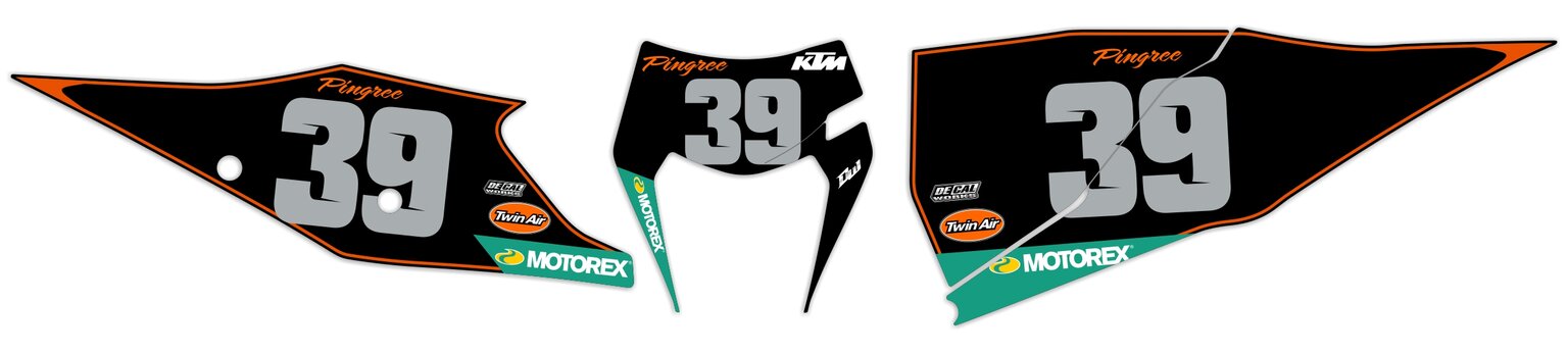 MX Graphics Dirt Bike DeCals KTM Pingree Retro Series Number Plates