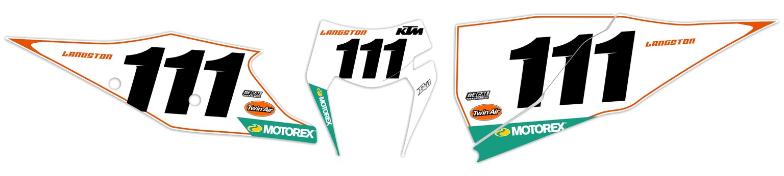 MX Graphics Dirt Bike DeCals KTM Langston Retro Series Number Plates