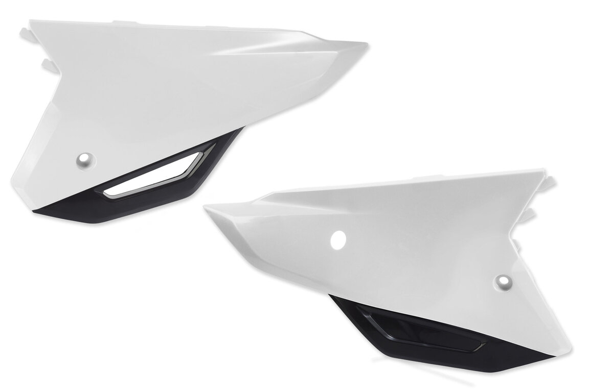 UFO White / Black Side Number Plates for 21-24 Honda CRF250, CRF450