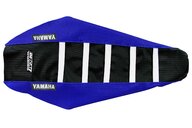 DeCal Works Blue Black White with Yamaha logo Gripper Ribbed Seat Covers for 14-19 Yamaha WRF, YZ250F, YZ450F