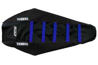 DeCal Works Black Black Blue with Yamaha logo Gripper Ribbed Seat Covers for 02-21 Yamaha YZ85