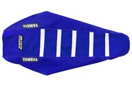 DeCal Works Blue Blue White with Yamaha logo Gripper Ribbed Seat Covers for 23-25 Yamaha WRF, YZ250F, YZ450F