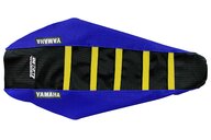 DeCal Works Blue Black Yellow with Yamaha logo Gripper Ribbed Seat Covers for 14-19 Yamaha WRF, YZ250F, YZ450F