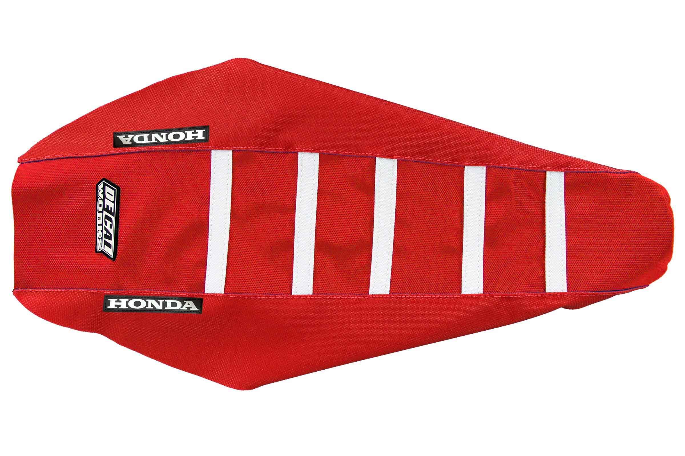 DeCal Works Red / White Gripper Ribbed Seat Covers for Honda