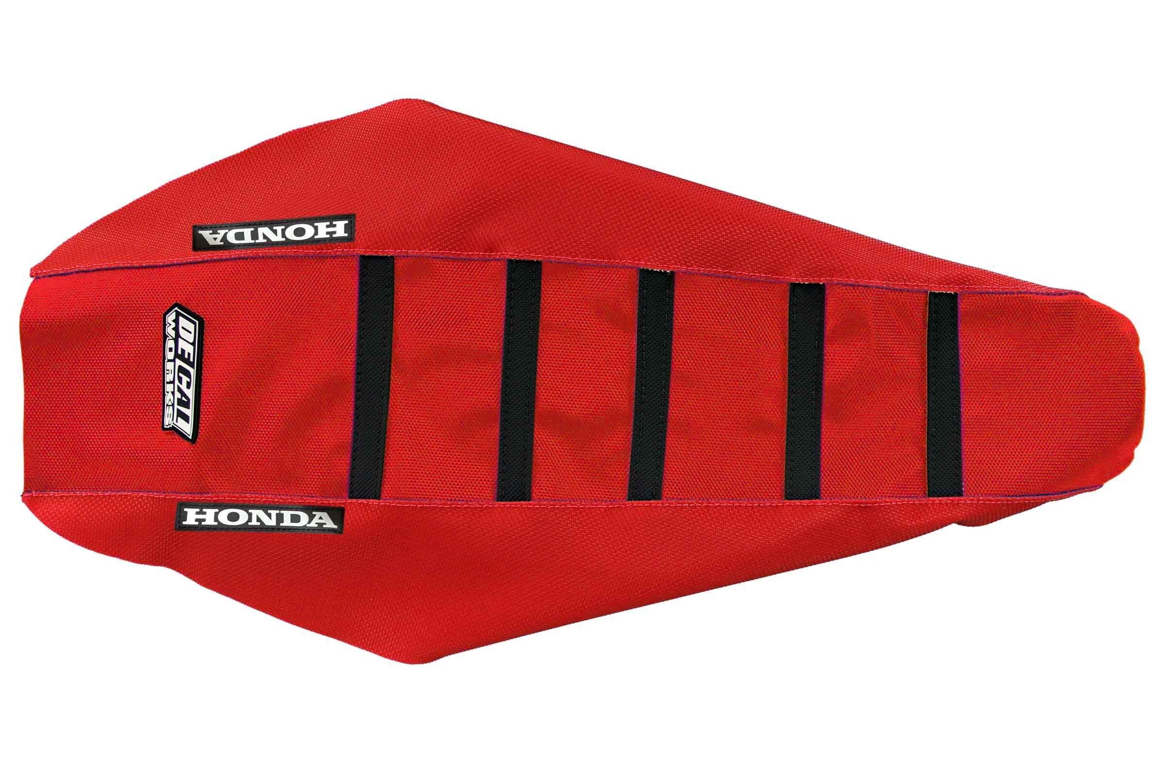 DeCal Works Red / Black Gripper Ribbed Seat Covers for Honda CR125R, CR250R  | DeCal Works