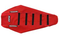 DeCal Works Red Red Black with Honda logo Gripper Ribbed Seat Covers for 00-07 Honda CR125, CR250