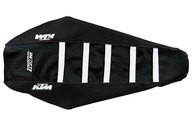 DeCal Works Black Black White with KTM logo Gripper Ribbed Seat Covers for 03-07 KTM EXC, MXC, SX, SXF