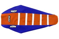 DeCal Works Blue Orange White with KTM logo Gripper Ribbed Seat Covers for 09-16 KTM EXC, EXCF, SX, SXF, XC, XCF, XCW