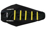 DeCal Works Black Black Yellow with Suzuki logo Gripper Ribbed Seat Covers for 10-18 Suzuki RMZ250