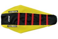 DeCal Works Yellow Black Red with Suzuki logo Gripper Ribbed Seat Covers for 08-17 Suzuki RMZ450