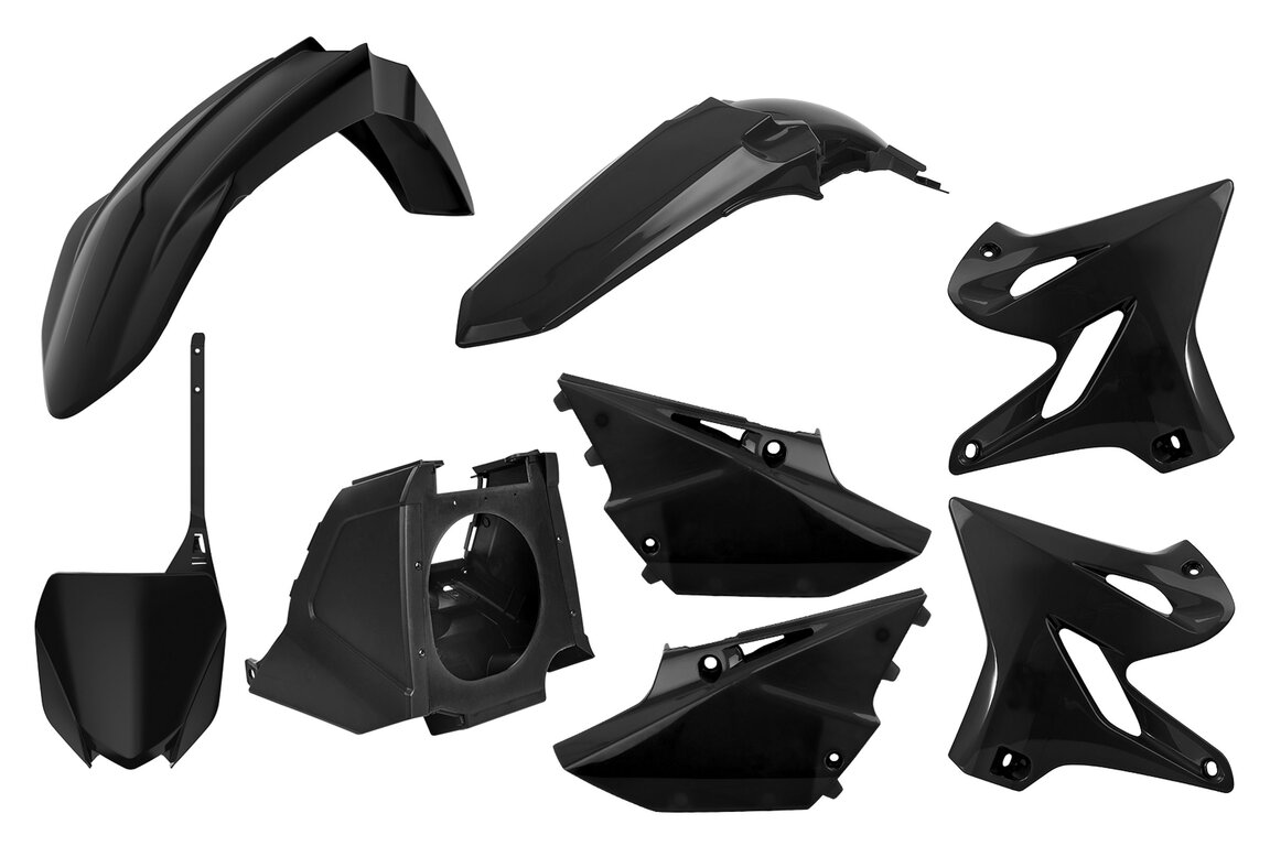 Polisport Black YZF Style Restyled Plastic Kit for 02-21 Yamaha YZ125, YZ250