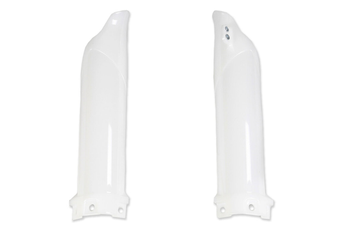 UFO White/Neutral Lower Fork Guards for 14-25 Kawasaki KX100, KX112, KX85